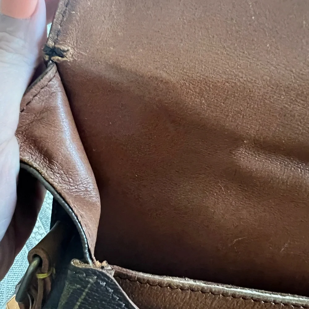 Vintage Louis Vuitton LV Monogram Cartouchière GM Tan and Brown Messenger Bag
